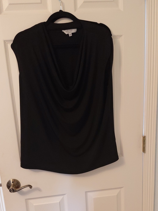 Worthington Tops - Worthington Black Draped Neck Sleeveless Blouse